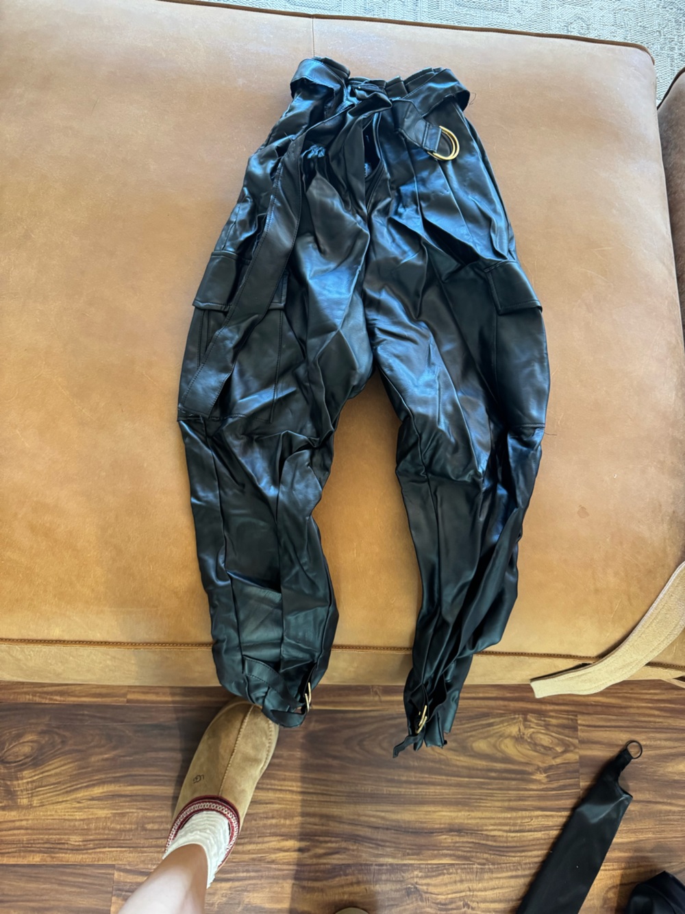 Women’s Black Faux Leather Pants - Classic Slim Fit